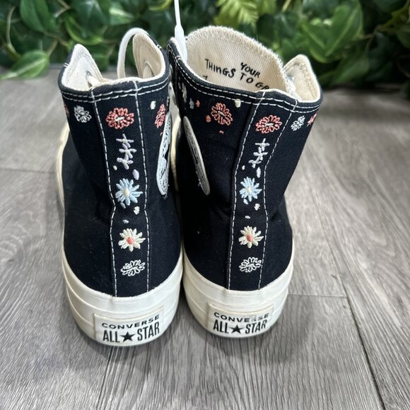 Converse Chuck Taylor High Embroidered Floral A01592C Wmn's Sz 8 - Picture 5 of 10